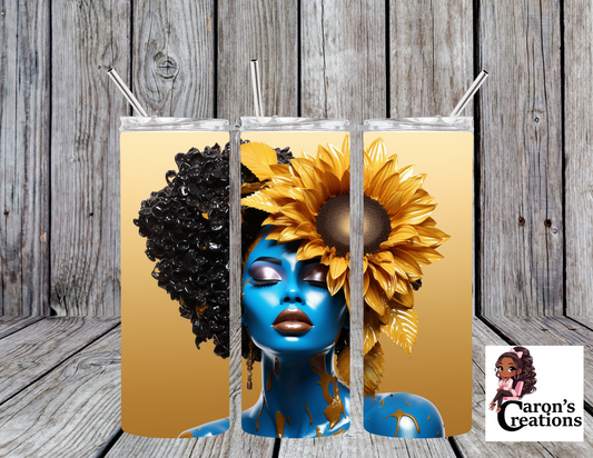 Sunflower Blue Lady Tumbler