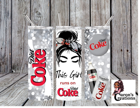 Girl Runs on Diet Coke Tumbler